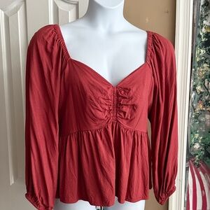 Old Navy Women's Rust Long Sleeve Blouse